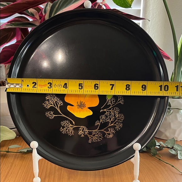 Couroc Vintage 1960ās Poppy Flower Decorative Plate Set of 3 - Picture 11 of 12